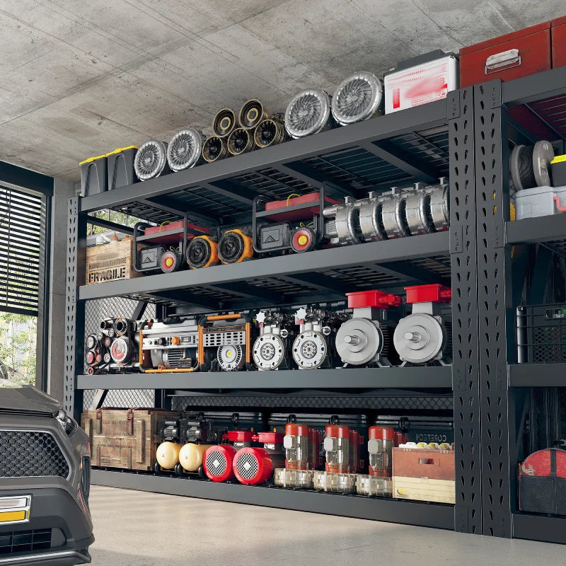 【🔥Factory Direct Clearout Sale🔥】shelves 4-Tier Industrial Storage Rack 77.2"W 8500LBS Shelves with Metal Heavy Duty Garage Shelving Adjustable Shelving for Warehouse, Industrial, basement, Laboratory
