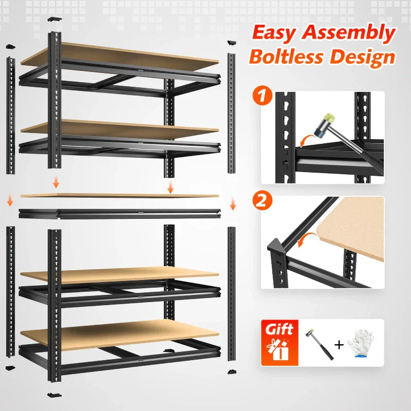 【🔥Factory Direct Clearout Sale🔥】35.5"W Garage Shelves 2250lbs, Metal Shelving Unit for Pantry Kitchen Warehouse