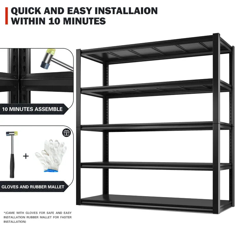 【🔥Factory Direct Clearout Sale🔥】2 Packs 72.2"H Garage Storage Shelves 3000LBS Heavy Duty Rack, Industrial Shelves for Basement Warehouse