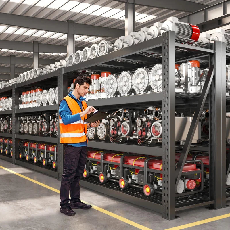 【🔥Factory Direct Clearout Sale🔥】shelves 4-Tier Industrial Storage Rack 77.2"W 8500LBS Shelves with Metal Heavy Duty Garage Shelving Adjustable Shelving for Warehouse, Industrial, basement, Laboratory