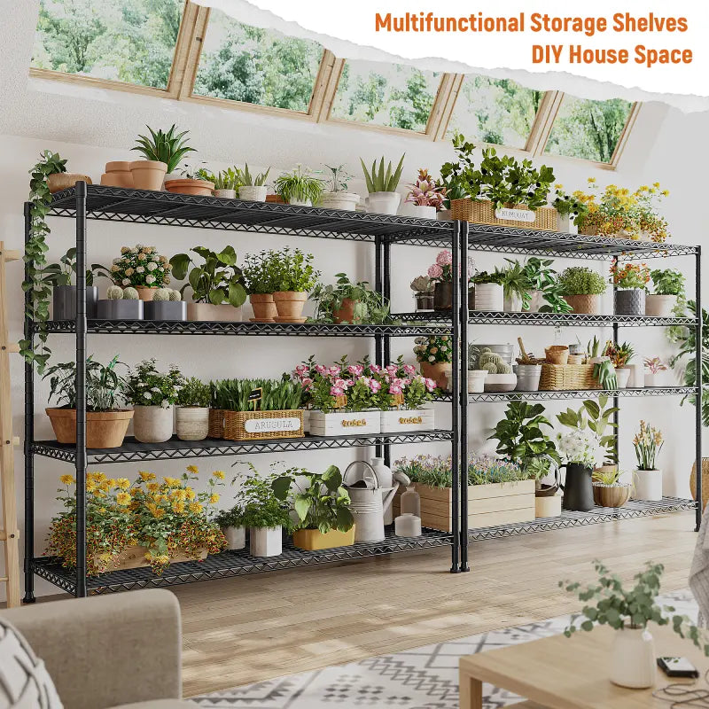 【🔥Factory Direct Clearout Sale🔥】45.3''W Wire Shelving, 4-Tier Adjustable, Storage Rack Metal Wire Shelves for Pantry Kitchen Commercial
