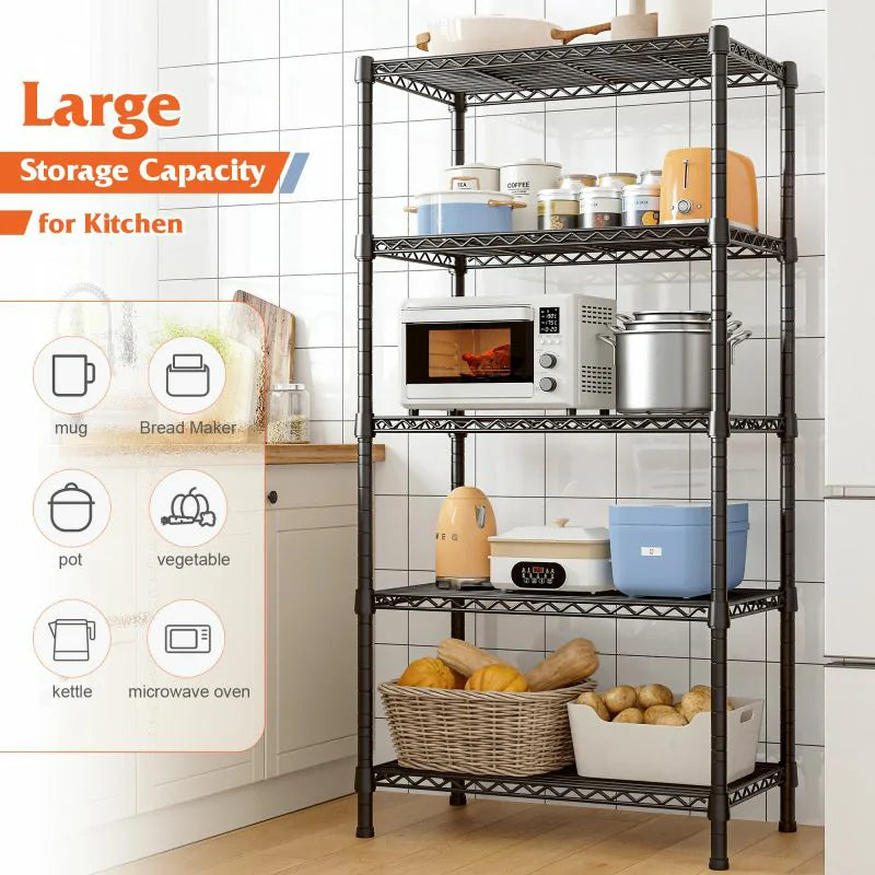 【🔥Factory Direct Clearout Sale🔥】24"W Wire Shelving Units,5-Tier Adjusatble, 850lbs Metal Wire Shelf for Kitchen Pantry Basement
