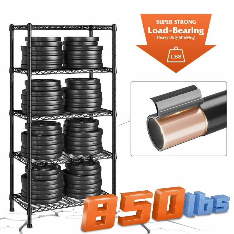 【🔥Factory Direct Clearout Sale🔥】24"W Wire Shelving Units,5-Tier Adjusatble, 850lbs Metal Wire Shelf for Kitchen Pantry Basement