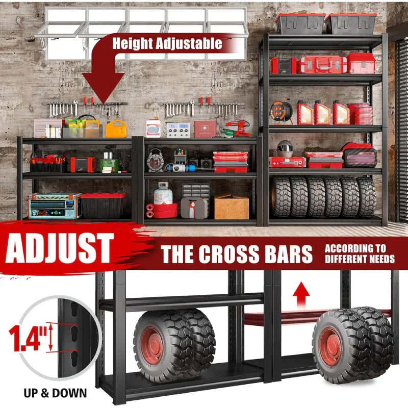 【🔥Factory Direct Clearout Sale🔥】2 Packs 31.5"W  Heavy Duty Storage Shelves, 5-Tier 2000 Lbs Adjustable Metal Shelving Units for Garage, Basement, Warehouse, Pantry