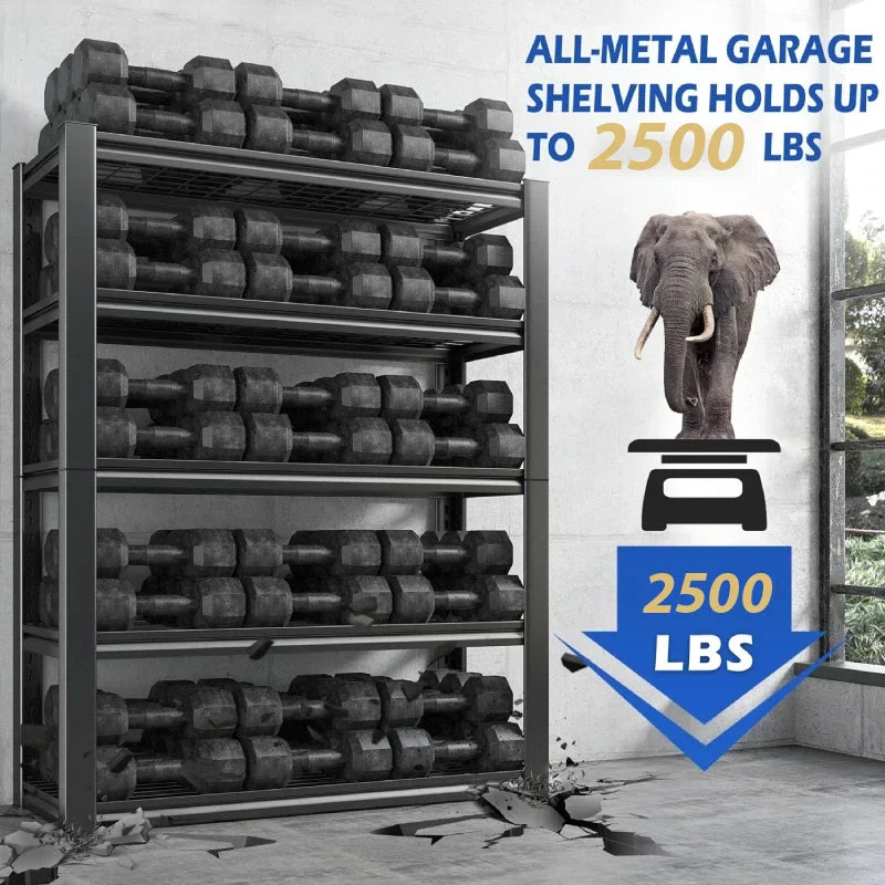 【🔥Factory Direct Clearout Sale🔥】2 Packs 35.6"W Steel Shelving 2500LBS Heavy Duty Storage Shelves Adjustable Storage Shelves for Garage, Kitchen,Basement