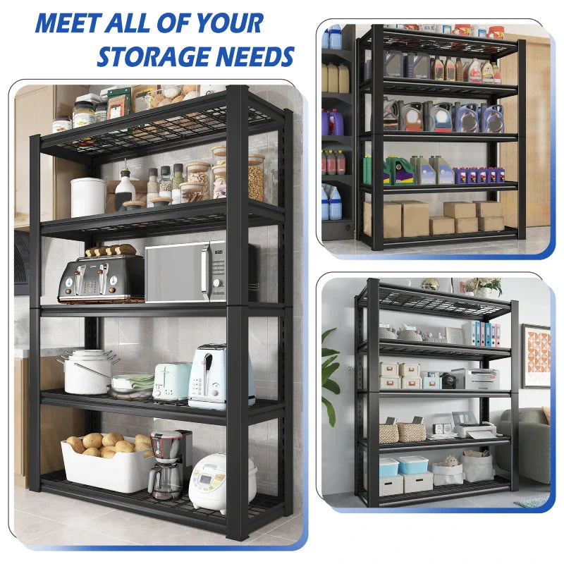 【🔥Factory Direct Clearout Sale🔥】2 Packs 35.6"W Steel Shelving 2500LBS Heavy Duty Storage Shelves Adjustable Storage Shelves for Garage, Kitchen,Basement
