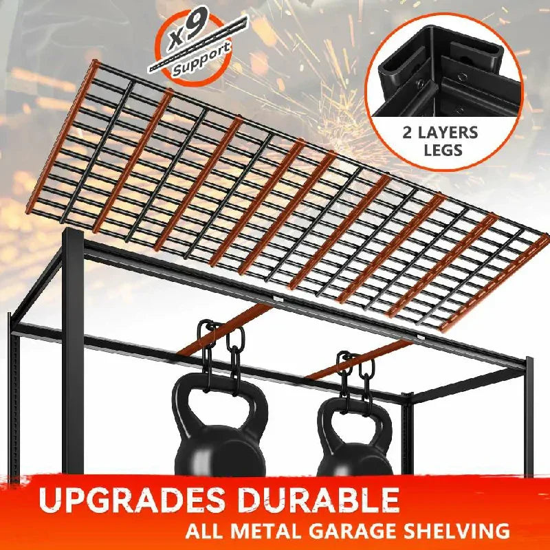 【🔥Factory Direct Clearout Sale🔥】2-Pack 60" W Industrial Steel Shelving Heavy Duty Adjustable Garage Shelves for Warehouse, Garage, Basement