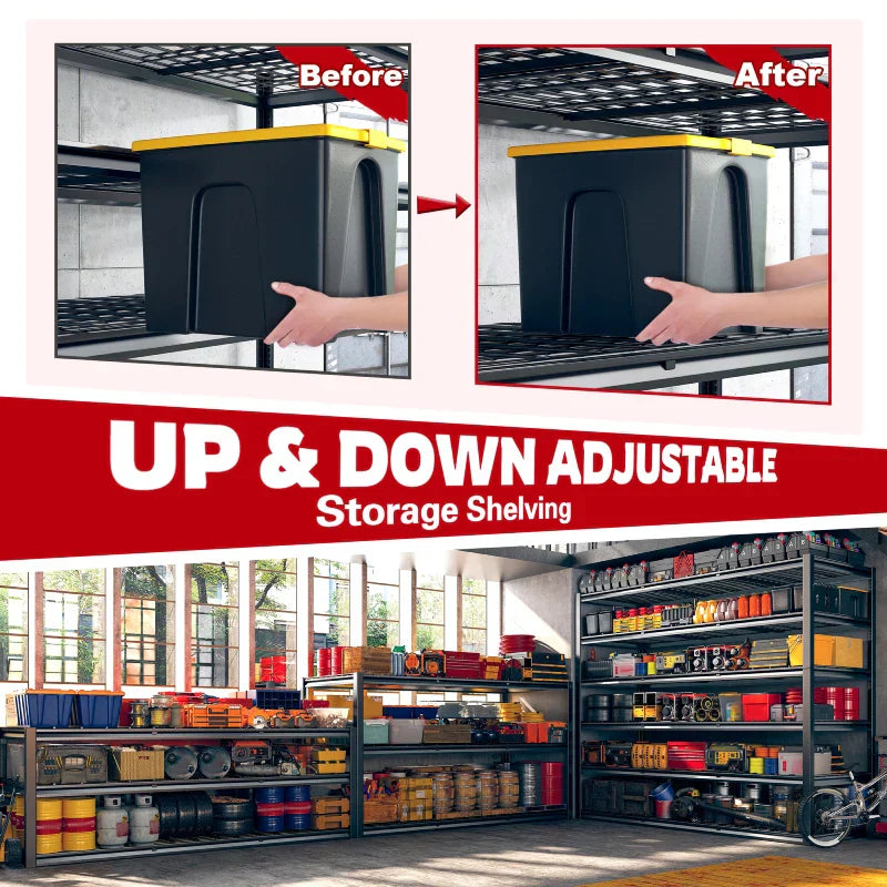 【🔥Factory Direct Clearout Sale🔥】2 PCS 84"H Garage Shelving 3000LBS Industrial Shelving Units 6-tierAdjustable Storage Shelves for Basement, Garage, Warehouse