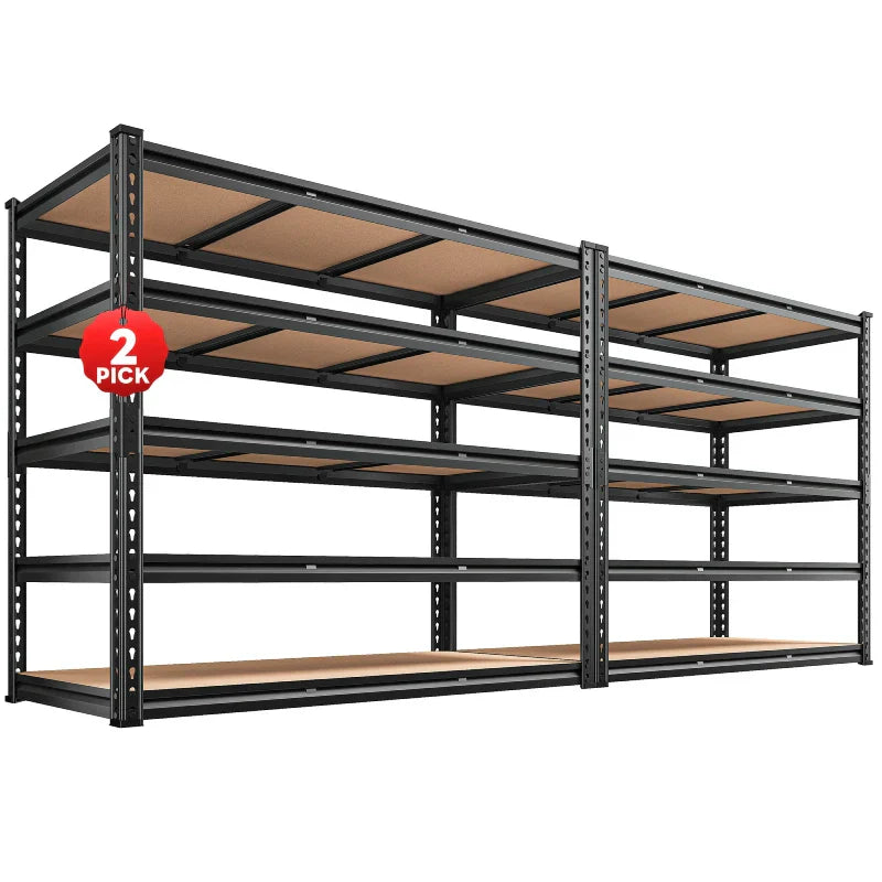 【🔥Factory Direct Clearout Sale🔥】2 Pack Garage Shelf, 48.2''W Adjustable Steel Shelving Rack Load 3000lbs, Boltless Shelving for Basement Warehouse Commercial
