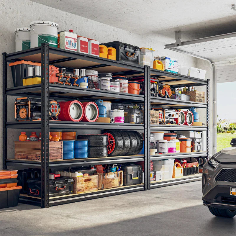 【🔥Factory Direct Clearout Sale🔥】2 Pack 48"W Storage Shelves, 3000lbs Steel Shelving Racks, Freestanding Garage shelving for Basement Warehouse