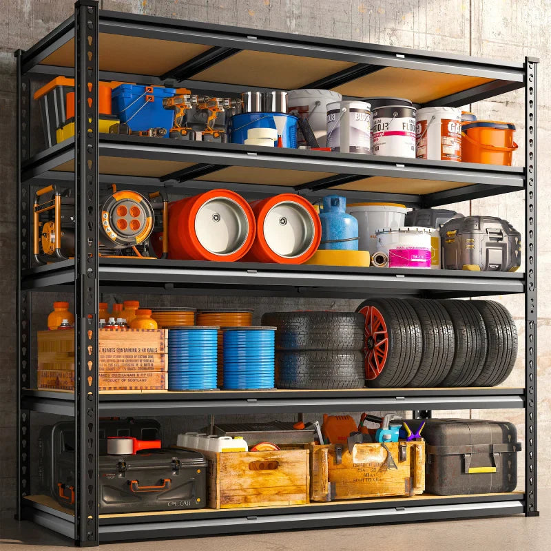 【🔥Factory Direct Clearout Sale🔥】48" W Garage Storage Shelves, 3000lbs Heavy Duty Steel Shelving Racks, Adjustable Metal Racks for Basement Warehouse Commercial