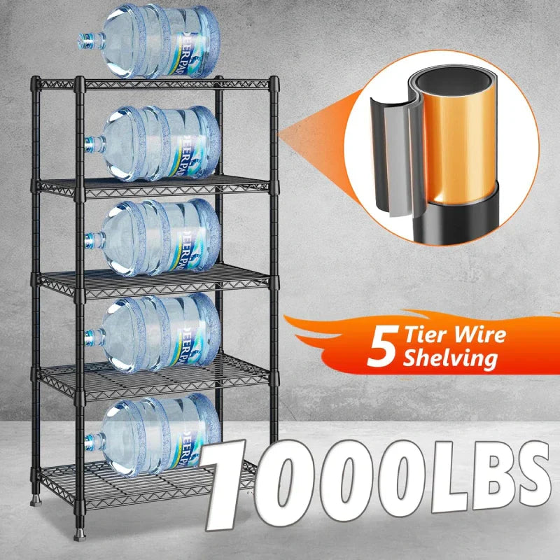 【🔥Factory Direct Clearout Sale🔥】21.5"W Wire Shelving Units, 5-Tier Adjustable, 1000lbs Metal Wire Racks for Pantry Kitchen Dorm