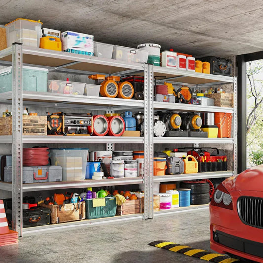 【🔥Factory Direct Clearout Sale🔥】Industrial Shleving Units, 2500lbs Heavy Duty Garage Shelves, Metal Storage Rack for Basement Warehouse Commercial, Galvanized