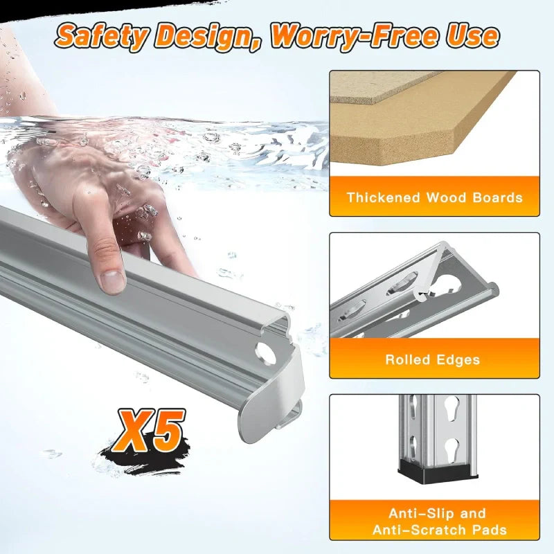 【🔥Factory Direct Clearout Sale🔥】Industrial Shleving Units, 2500lbs Heavy Duty Garage Shelves, Metal Storage Rack for Basement Warehouse Commercial, Galvanized