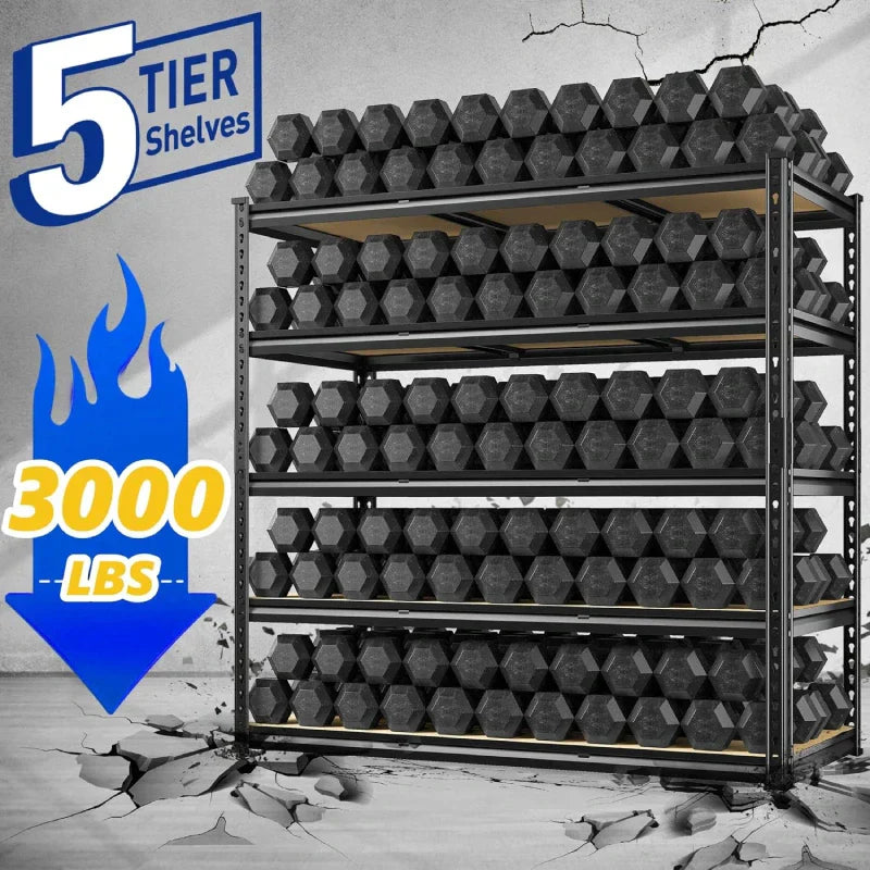 【🔥Factory Direct Clearout Sale🔥】2 Pack 48"W Storage Shelves, 3000lbs Steel Shelving Racks, Freestanding Garage shelving for Basement Warehouse