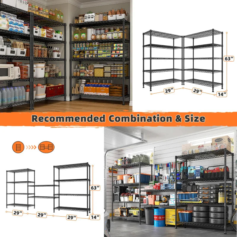 【🔥Factory Direct Clearout Sale🔥】Tall Wire Shelving Units，Adjustable Outdoor Metal Shelves, Storage Shelves for Kitchen Pantry Dorm