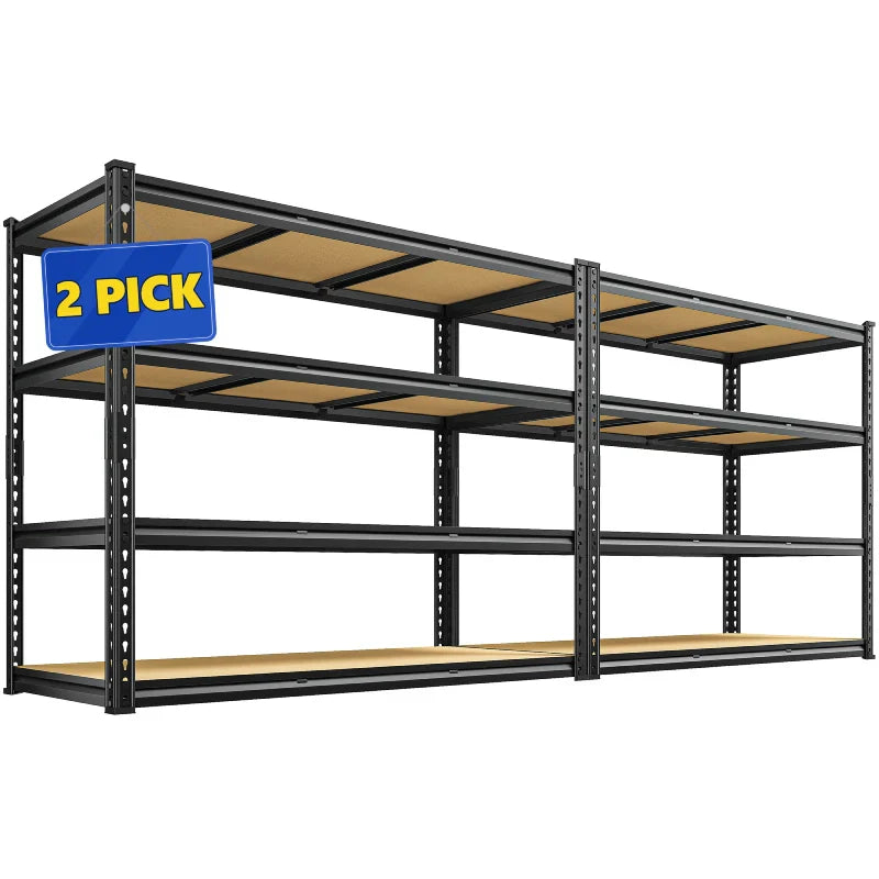 【🔥Factory Direct Clearout Sale🔥】2 Pack 48"W Storage Shelves, 3000lbs Steel Shelving Racks, Freestanding Garage shelving for Basement Warehouse