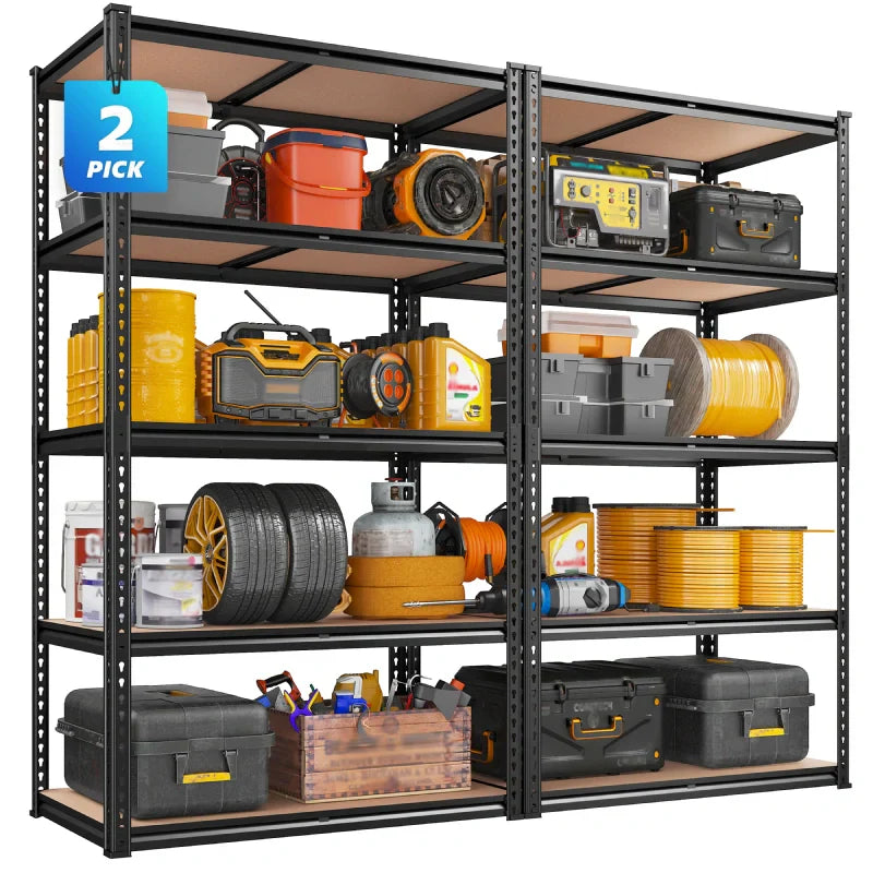 【🔥Factory Direct Clearout Sale🔥】5-Tier Boltless Shelving Units, 2020 lbs Adjustable Steel Garage Shelving Racks for Basement Kitchen Closet