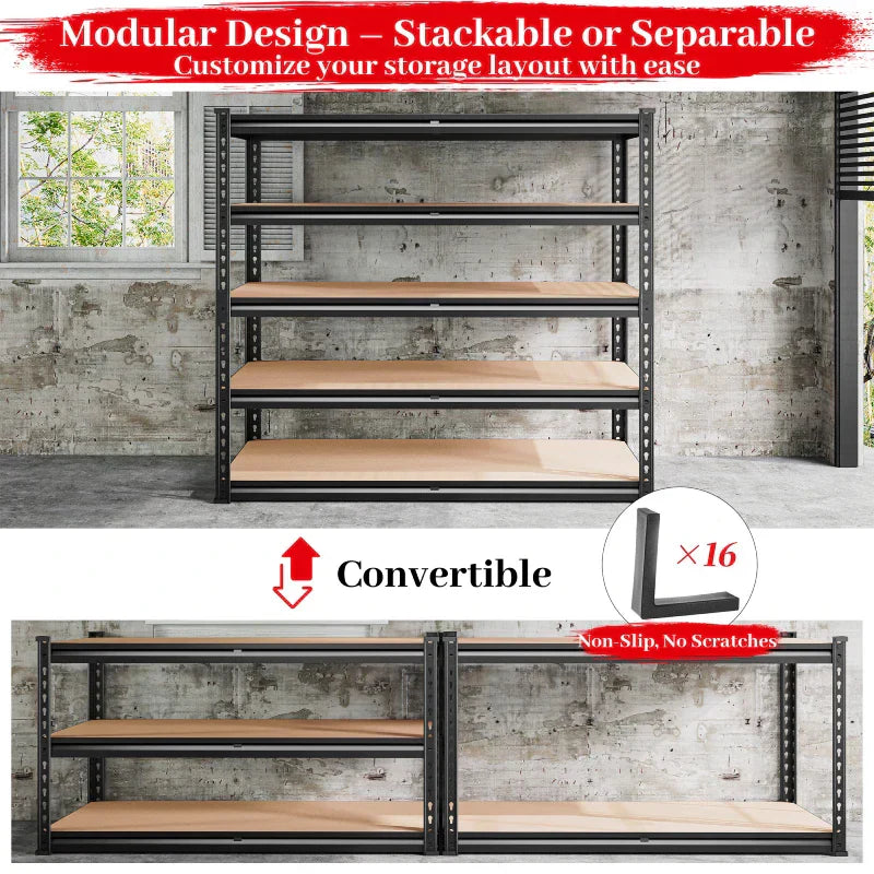 【🔥Factory Direct Clearout Sale🔥】48" W Garage Storage Shelves, 3000lbs Heavy Duty Steel Shelving Racks, Adjustable Metal Racks for Basement Warehouse Commercial