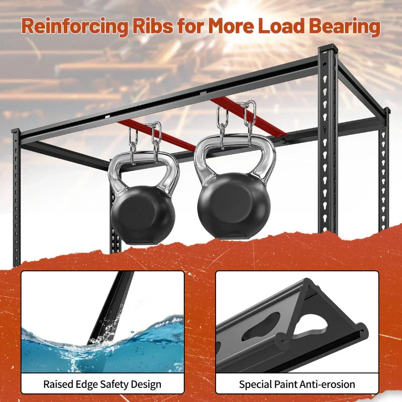 【🔥Factory Direct Clearout Sale🔥】2 Pack Garage Shelf, 48.2''W Adjustable Steel Shelving Rack Load 3000lbs, Boltless Shelving for Basement Warehouse Commercial