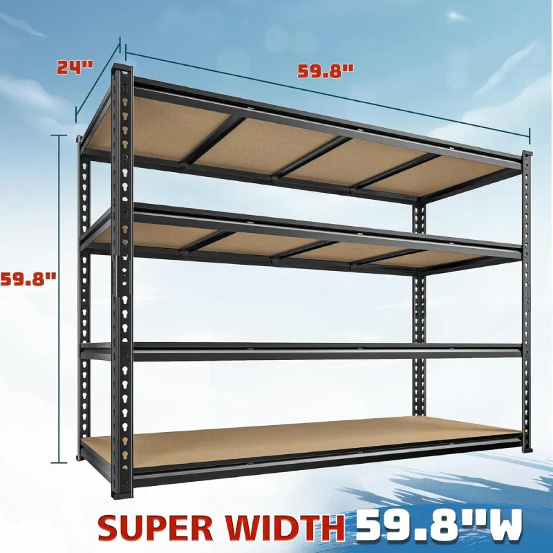 【🔥Factory Direct Clearout Sale🔥】59.8”W Boltless Shelving Units, 6-Tier Heavy Duty Steel Garage Shelf Load 3000lbs, Commercial Shelving Rack for Pantry Kitchen Basement