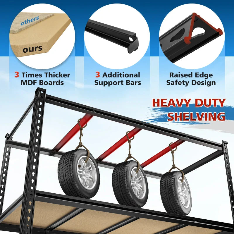 【🔥Factory Direct Clearout Sale🔥】59.8”W Boltless Shelving Units, 6-Tier Heavy Duty Steel Garage Shelf Load 3000lbs, Commercial Shelving Rack for Pantry Kitchen Basement
