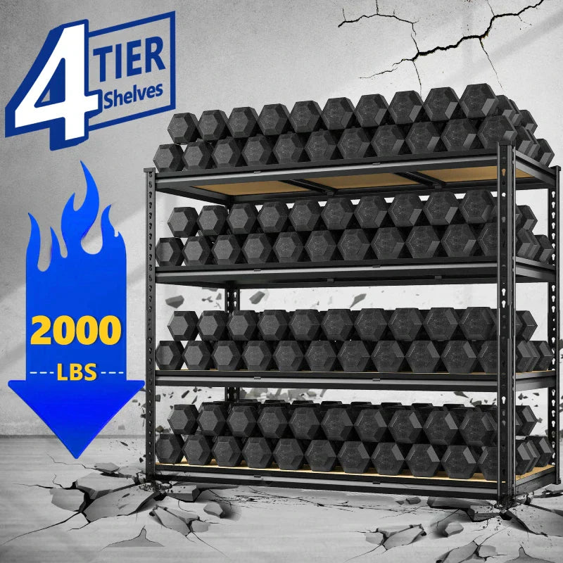 【🔥Factory Direct Clearout Sale🔥】2 Pack 48"W Storage Shelves, 3000lbs Steel Shelving Racks, Freestanding Garage shelving for Basement Warehouse