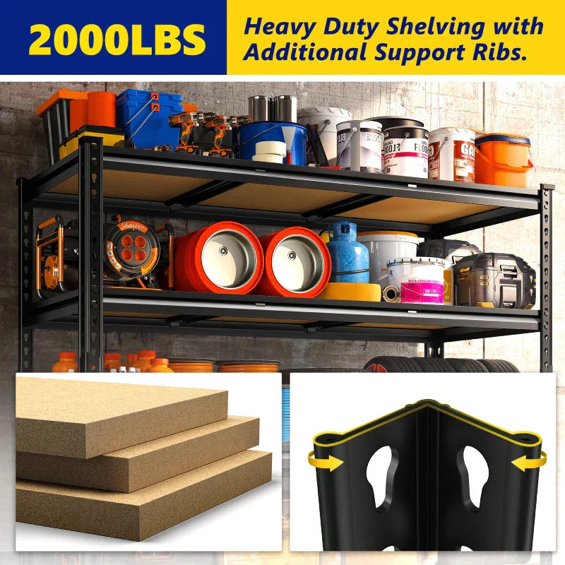 【🔥Factory Direct Clearout Sale🔥】2 Pack 48"W Storage Shelves, 3000lbs Steel Shelving Racks, Freestanding Garage shelving for Basement Warehouse