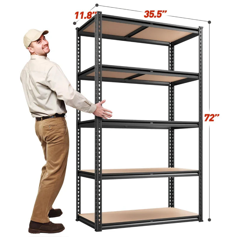 【🔥Factory Direct Clearout Sale🔥】35.5“W Garage Storage Shelves, 5-Tier Adjustable Storage Rack, 2000 Lbs Heavy Duty Shelving Units, Metal Shelves for Pantry Kitchen Dorm