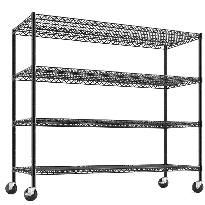 【🔥Factory Direct Clearout Sale🔥】75.6"H x 56"W Mobile Wire Shelving Units, 2,600lbs Heavy Duty Steel Shelving Rack, Adjustable Storage Shelves for Garage Kichen Commercial