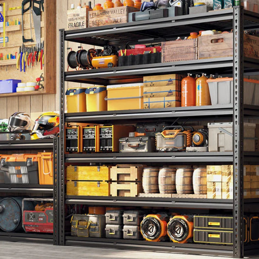【🔥Factory Direct Clearout Sale🔥】24"in X 78"in Bin Shelves 3600LBS Industrial Shelving Units  6 Tiers Black Shelf Shelves For Garage, Warehouse, Pantry Organization