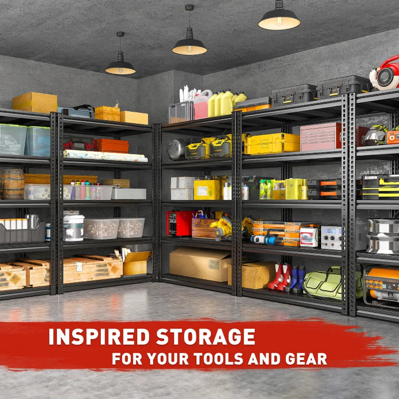 【🔥Factory Direct Clearout Sale🔥】Shelves 2000 Lbs, Garage Shelving 5 Tier Adjustable Black Metal Shelf