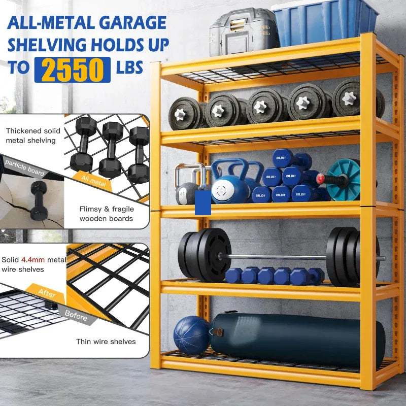 【🔥Factory Direct Clearout Sale🔥】40"W x 18"D Garage Shelving  5-Tier Heavy Duty Shelving  2550 LBS Adjustable Storage Shelves for Pantry Kitchen Basement Warehouse