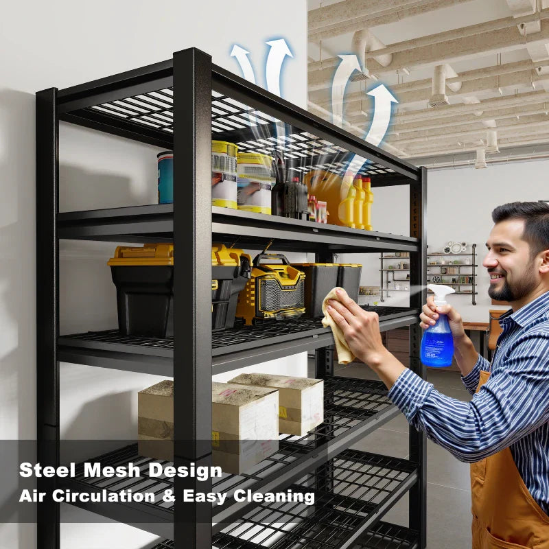 【🔥Factory Direct Clearout Sale🔥】2-Pack 60" W Industrial Steel Shelving Heavy Duty Adjustable Garage Shelves for Warehouse, Garage, Basement