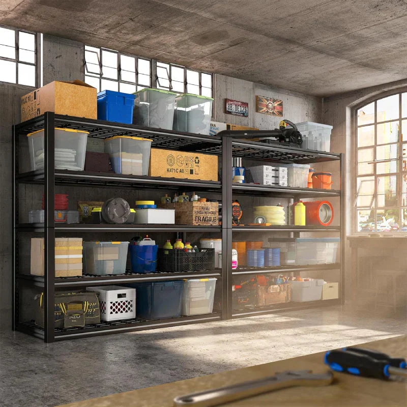 【🔥Factory Direct Clearout Sale🔥】5 Tier 48"W x 72.2"H Storage Shelves for Basement 2500LBS Metal Shelving Unit  for Garage, Warehouse, Industrial, basement